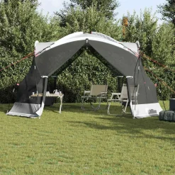 Buitensport*vidaXL Muskietentent 434 x 434 x 230 cm Polyester en Glasvezel Grijs