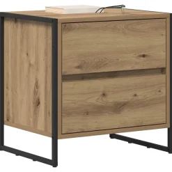 Nachtkastje Ambachtelijk eiken 50 x 39,5 x 50 cm Bewerkt hout><noscript><img width=