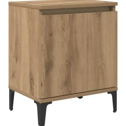 Tafels*vidaXL Nachtkastje Artisan Eiken 40 x 30 x 50 cm Bewerkt hout artisanaal eikenkleurig