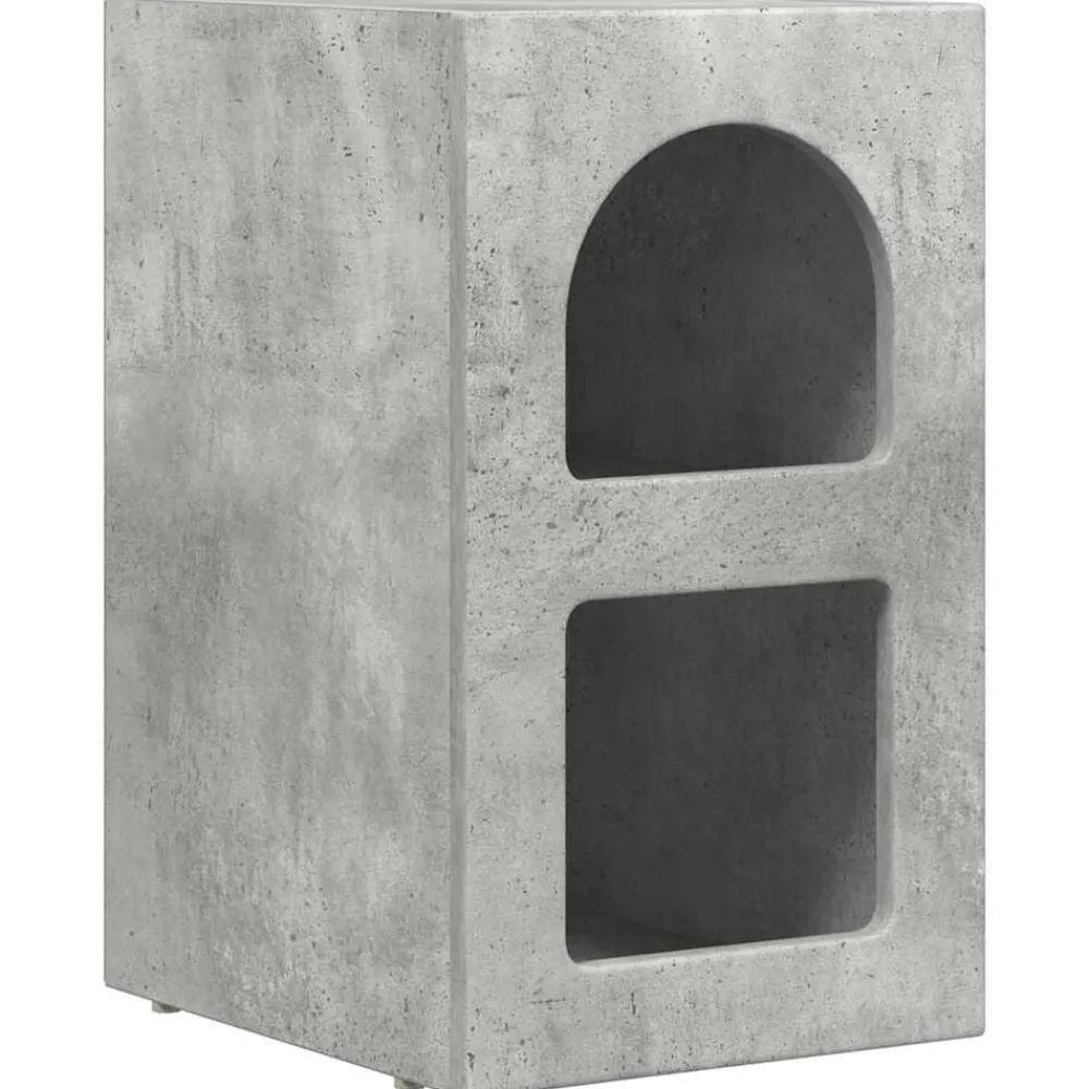 Tafels*vidaXL Nachtkastje Beton Grijs 29,5 x 33,5 x 50 cm Bewerkt hout Betongrijs
