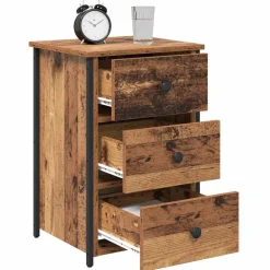 Nachtkastje Bruin 40 x 36 x 60 cm Massief Gerecycled Hout><noscript><img width=