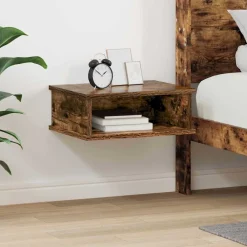 Tafels*vidaXL Nachtkastje 40 x 31 x 15 cm Bewerkt hout Gerookt eiken