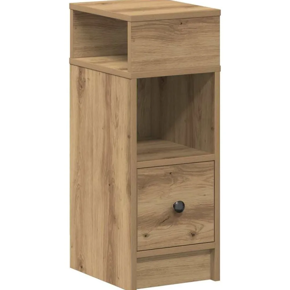 Tafels*vidaXL Nachtkastje met lade 25x31x66 cm artisanaal eikenkleurig