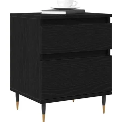 Nachtkastje met lade 40 x 35 x 50 cm Bewerkt hout><noscript><img width=