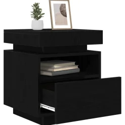 Nachtkastje met lade 40 x 39 x 48,5 cm Bewerkt hout><noscript><img width=