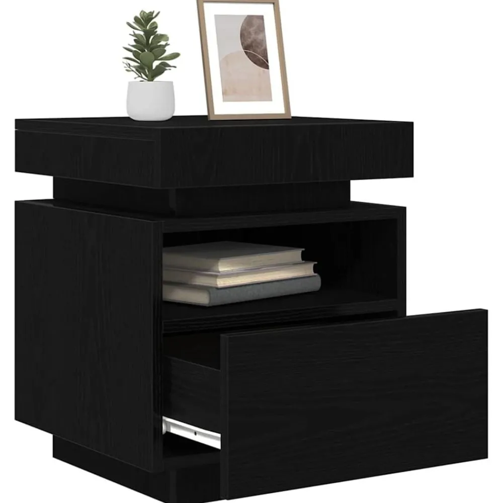 Nachtkastje met lade 40 x 39 x 48,5 cm Bewerkt hout>vidaXL Outlet