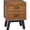 Nachtkastje met lade Naturel 40 x 35 x 55 cm Massief Teakhout>vidaXL Discount