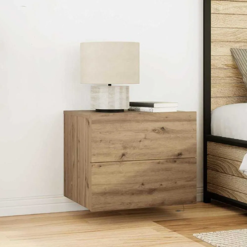 Nachtkastje met lade Artisan Eiken 50 x 39 x 41 cm Bewerkt hout>vidaXL Sale