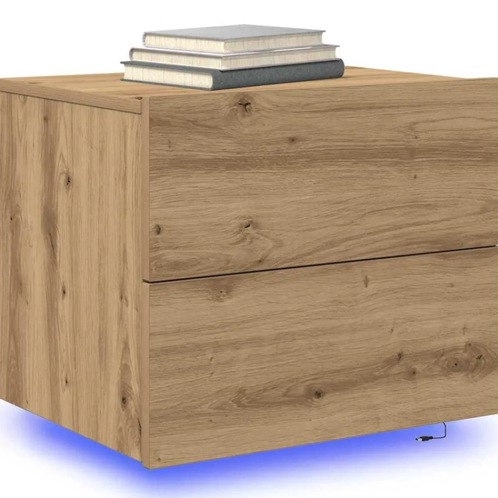 Nachtkastje met lade Artisan Eiken 50 x 39 x 41 cm Bewerkt hout>vidaXL Sale