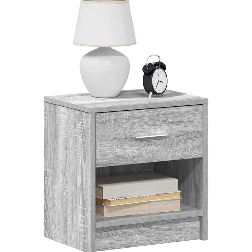 Nachtkastje met lade 39x28x41 cm eikenkleurig>vidaXL Discount