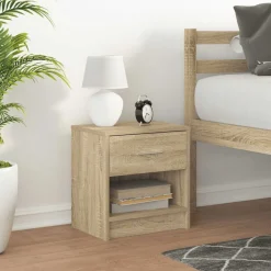 Nachtkastje met lade 39x28x41 cm kleurig>vidaXL Hot