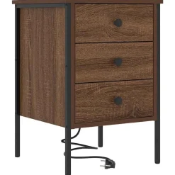 Nachtkastje met lade Bruin Eiken 42 x 41 x 61 cm Bewerkt hout>vidaXL Outlet