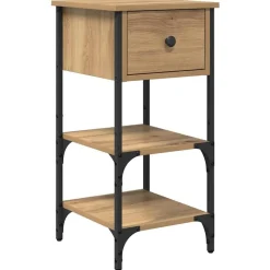 Nachtkastje met lade Bruin 33,5 x 36 x 70 cm Geconstrueerd hout>vidaXL Hot