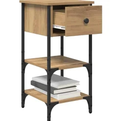 Nachtkastje met lade Bruin 33,5 x 36 x 70 cm Geconstrueerd hout><noscript><img width=
