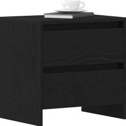 Tafels*vidaXL Nachtkastje met lade 45 x 34 x 44,5 cm Bewerkt hout Zwart eiken