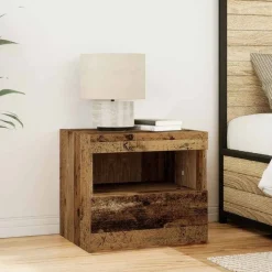 Nachtkastje met lade Oudhout 50 x 40 x 45 cm Bewerkt hout>vidaXL Best