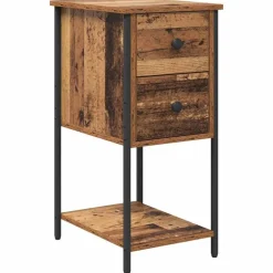 Nachtkastje met lade 32 x 42 x 70 cm Bewerkt hout>vidaXL Online