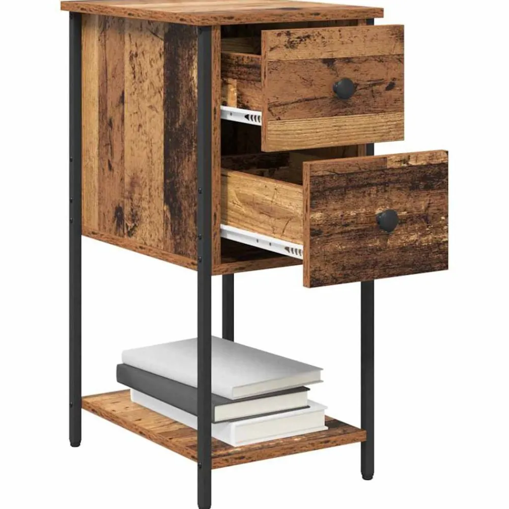 Nachtkastje met lade 32 x 42 x 70 cm Bewerkt hout>vidaXL Online