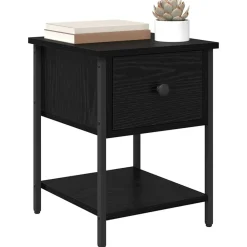 Nachtkastje met lade 34 x 35,5 x 45 cm Bewerkt hout><noscript><img width=