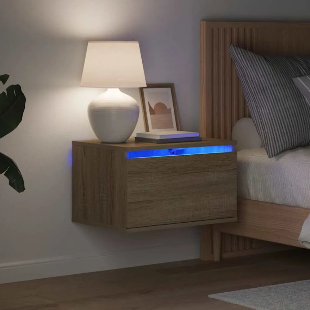 Nachtkastje met LED's wandgemonteerd kleurig>vidaXL Outlet