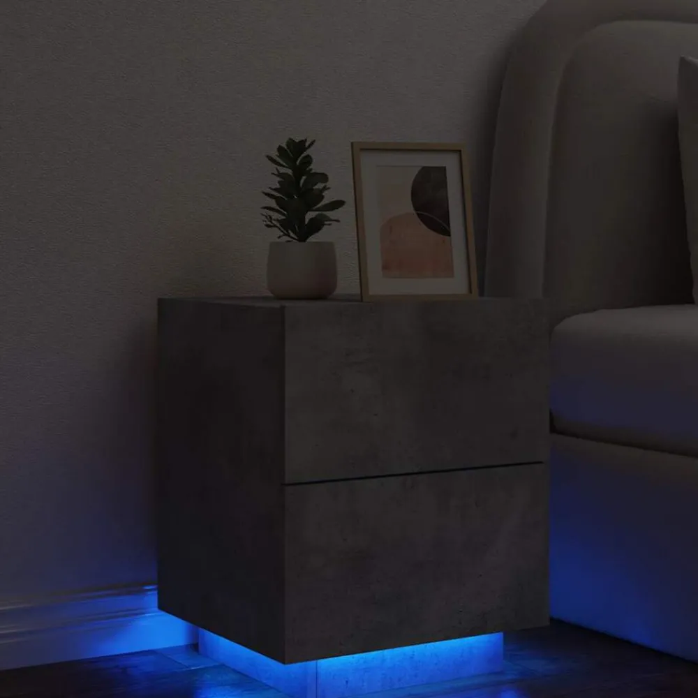 Nachtkastje met LED-verlichting bewerkt hout>vidaXL Best