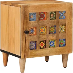 Nachtkastje 40 x 33,5 x 46 cm Massief Mango Hout>vidaXL