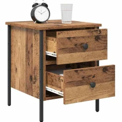 Nachtkastje 40 x 42 x 50 cm Gelaagd hout en metaal><noscript><img width=