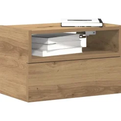 Nachtkastje wandgemonteerd 45x26x28,5 cm artisanaal eikenkleur>vidaXL New