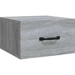 Tafels*vidaXL Nachtkastje wandgemonteerd 35x35x20 cm eikenkleur Grijs sonoma