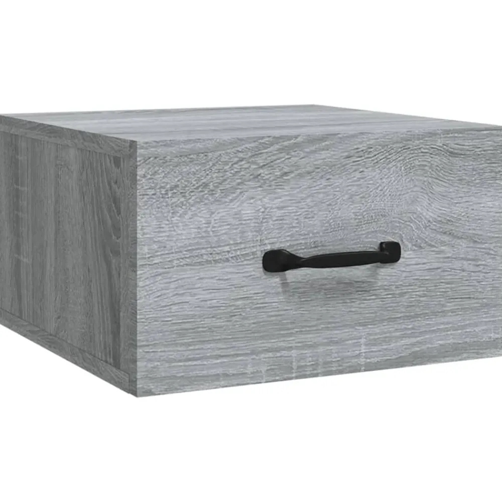 Tafels*vidaXL Nachtkastje wandgemonteerd 35x35x20 cm eikenkleur Grijs sonoma