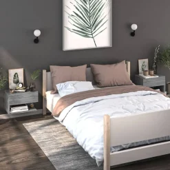 Nachtkastje wandgemonteerd eikenkleurig><noscript><img width=
