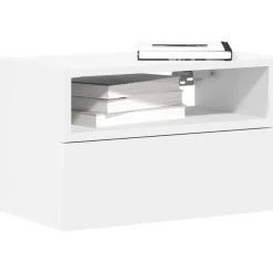 Tafels*vidaXL Nachtkastje wandgemonteerd 45x26x28,5 cm Wit