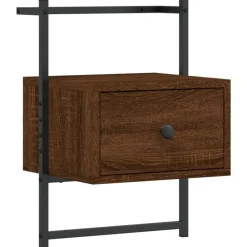 Tafels*vidaXL Nachtkastje wandgemonteerd 35x30x51 cm hout bruin eikenkleur
