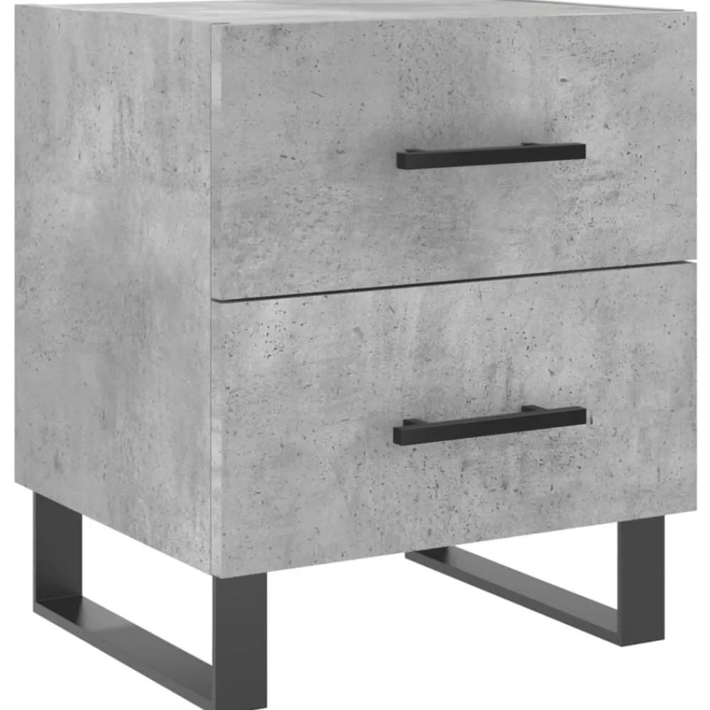 Tafels*vidaXL Nachtkastje 40x35x47,5 cm bewerkt hout Betongrijs