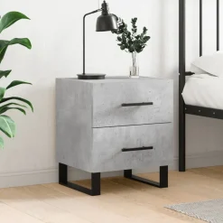 Tafels*vidaXL Nachtkastje 40x35x47,5 cm bewerkt hout Betongrijs