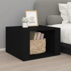 Tafels*vidaXL Nachtkastje 57x55x36 cm bewerkt hout Zwart