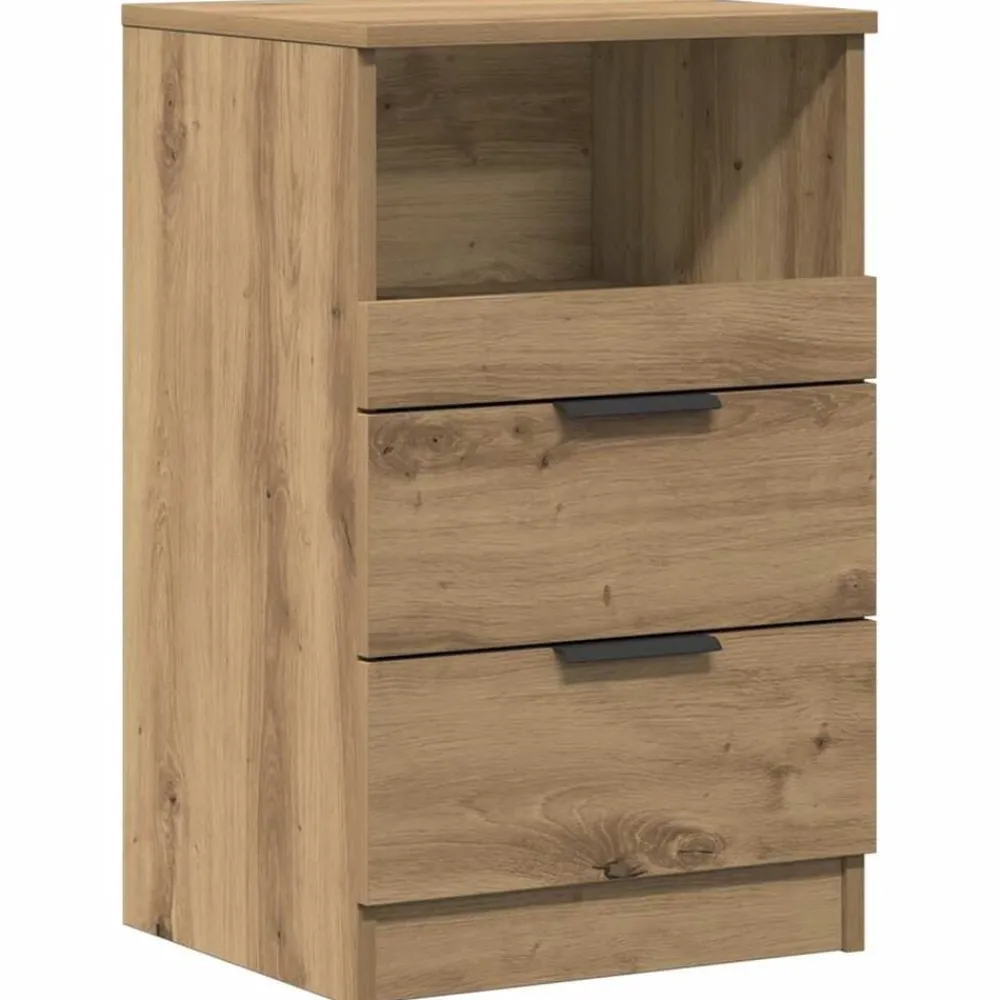 Tafels*vidaXL Nachtkastje 40x36x65 cm bewerkt hout artisanaal eikenkleurig