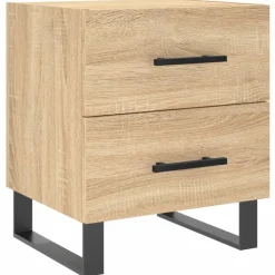 Tafels*vidaXL Nachtkastje 40x35x47,5 cm bewerkt hout kleurig Sonoma eiken