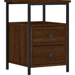 Tafels*vidaXL Nachtkastje 34x35,5x50 cm bewerkt hout bruin eikenkleur