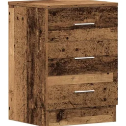 Tafels*vidaXL Nachtkastje 38x35x55 cm bewerkt hout kleurig Oud hout