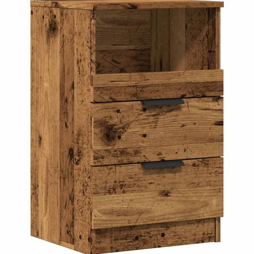 Tafels*vidaXL Nachtkastje 40x36x65 cm bewerkt hout kleurig Oud hout