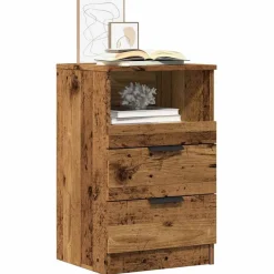Tafels*vidaXL Nachtkastje 40x36x65 cm bewerkt hout kleurig Oud hout