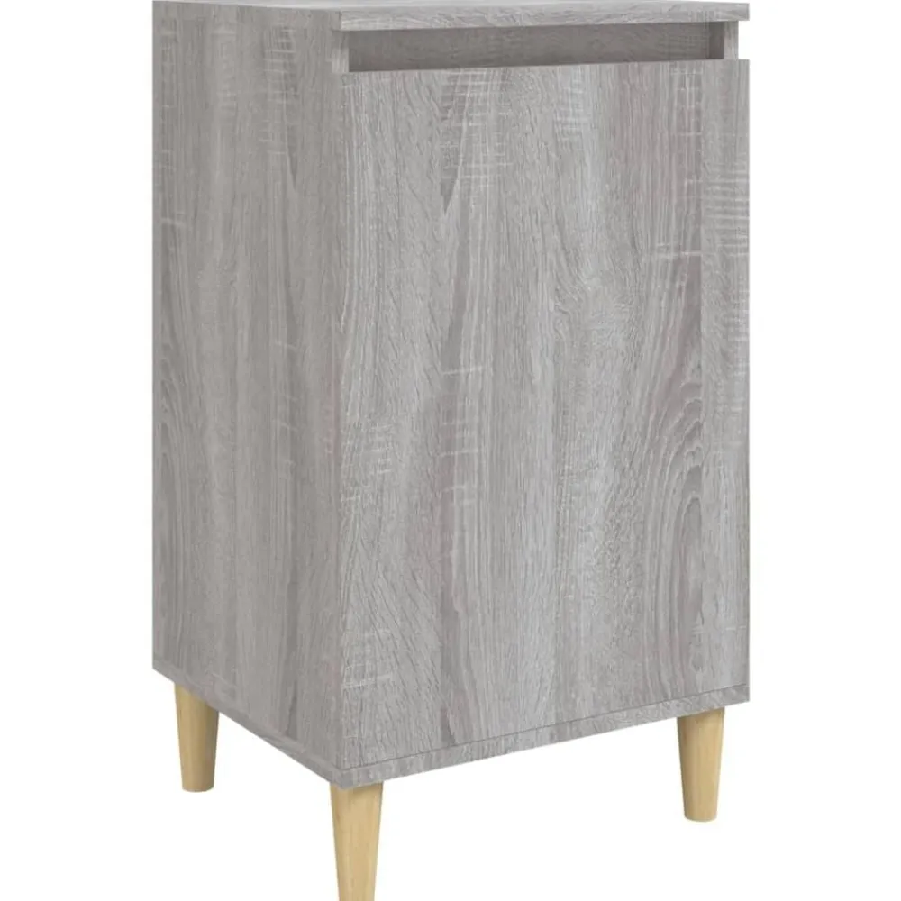Tafels*vidaXL Nachtkastje 40x35x70 cm bewerkt hout eikenkleurig Grijs sonoma