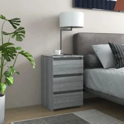 Nachtkastje 40x35x62,5 cm bewerkt hout eikenkleur>vidaXL Discount