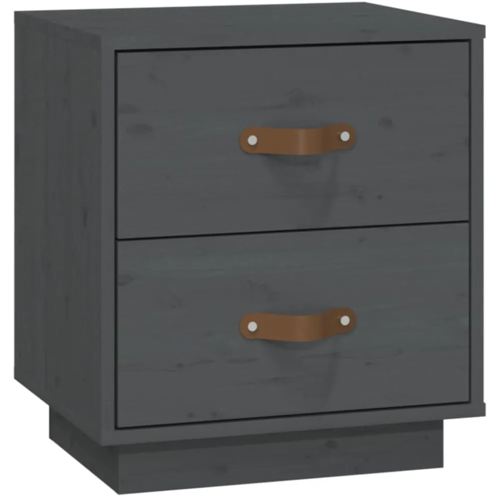 Tafels*vidaXL Nachtkastje 40x34x45 cm massief grenenhout Grijs