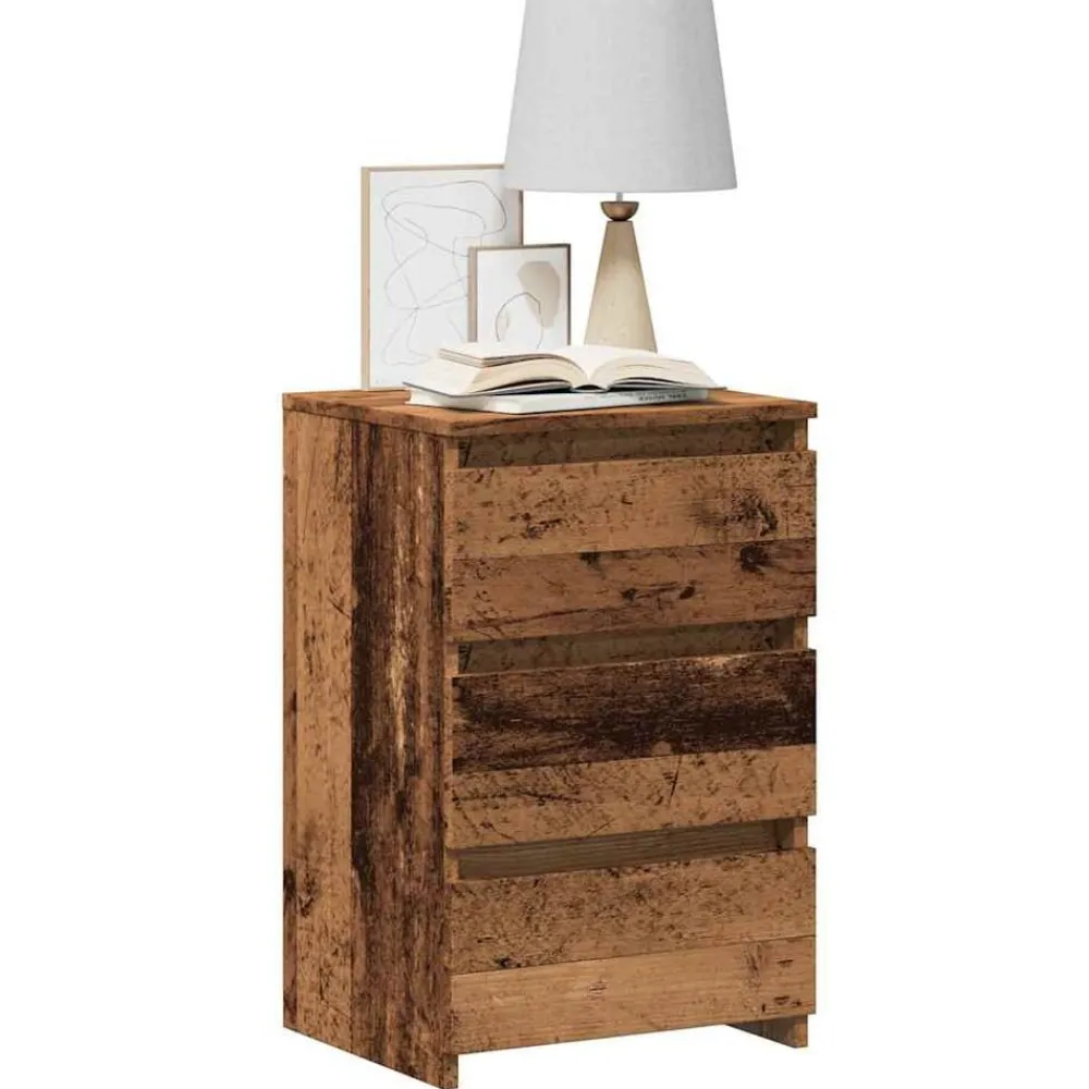 Tafels*vidaXL Nachtkastje 40x35x62,5 cm bewerkt hout kleurig Oud hout