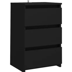 Tafels*vidaXL Nachtkastje 40x35x62,5 cm bewerkt hout Zwart
