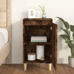 Nachtkastje 40x35x70 cm bewerkt hout kleurig><noscript><img width=
