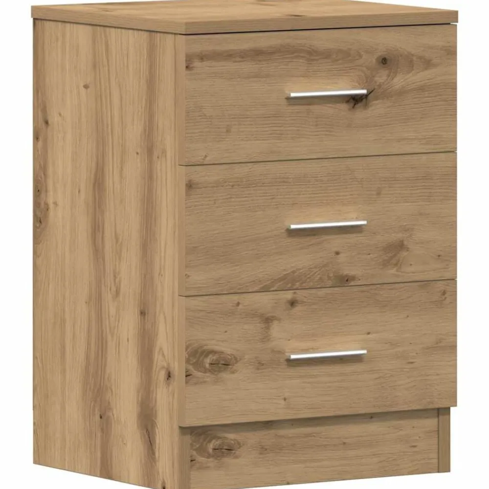 Nachtkastje 38x35x55 cm bewerkt hout artisanaal eikenkleur>vidaXL Sale