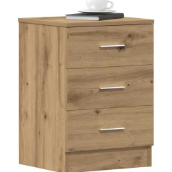 Nachtkastje 38x35x55 cm bewerkt hout artisanaal eikenkleur>vidaXL Sale